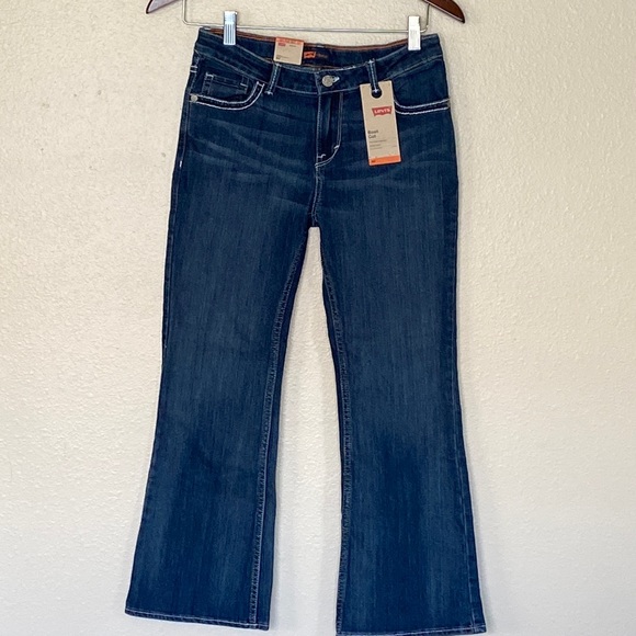Levi's Bootcut Jeans Girls 10 1/2 Plus Stretch Blue Dark Wash - Picture 1 of 12